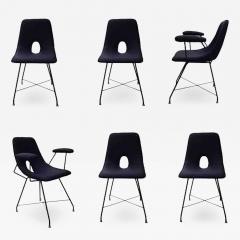 Augusto Bozzi Rare Set of Six Dining Chairs Model Cosmos by Augusto Bozzi for Saporiti - 210182
