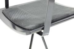 Augusto Bozzi Saporiti Leather and Suede Swivel Bar Stools Set of Five  - 3979747