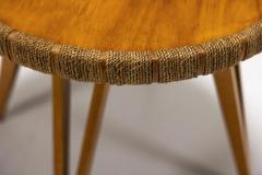 Augusto Romano Augusto Romano Round Side Table in Beech and Rope Italy 1948 - 3733311