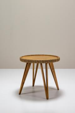 Augusto Romano Augusto Romano Round Side Table in Beech and Rope Italy 1948 - 3733312
