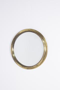 Augusto Savini Italian Round Mirror in Brass by Arch Augusto Savini - 2041493