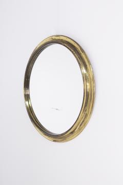 Augusto Savini Italian Round Mirror in Brass by Arch Augusto Savini - 2041497