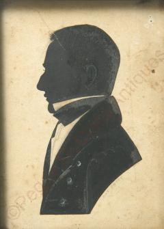Augustus Day Pair of Painted Silhouettes by Well Collected Artist Augustus Day - 2889500
