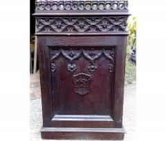 Augustus Welby Northmore Pugin A W N Pugin Attri Gothic Revival Oak Davenport with Linenfold Floral Carving - 4191551