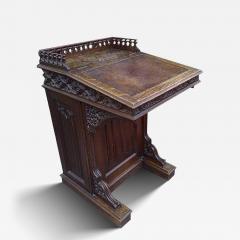 Augustus Welby Northmore Pugin A W N Pugin Attri Gothic Revival Oak Davenport with Linenfold Floral Carving - 4232993
