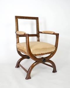 Augustus Welby Northmore Pugin English Oak Gothic Style Curule Armchairs Attributed to A W N Pugin - 2744345