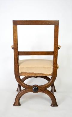 Augustus Welby Northmore Pugin English Oak Gothic Style Curule Armchairs Attributed to A W N Pugin - 2744348