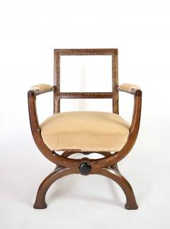 Augustus Welby Northmore Pugin English Oak Gothic Style Curule Armchairs Attributed to A W N Pugin - 2744349