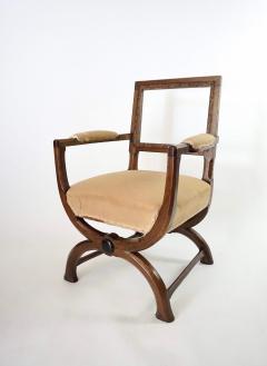 Augustus Welby Northmore Pugin English Oak Gothic Style Curule Armchairs Attributed to A W N Pugin - 2744351