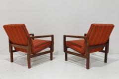 Aulis Leinonen Aulis Leinonen Model 1416 Lounge Chairs in Teak and Upholstery 1960s - 3433491