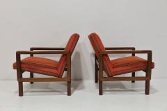 Aulis Leinonen Aulis Leinonen Model 1416 Lounge Chairs in Teak and Upholstery 1960s - 3433494
