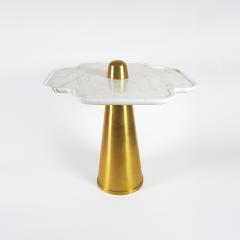 Aur lia Bire BLOSSOM Carrare Marble brushed brass side table - 2207240