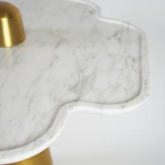 Aur lia Bire BLOSSOM Carrare Marble brushed brass side table - 2207246