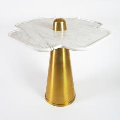 Aur lia Bire BLOSSOM Carrare Marble brushed brass side table - 2207248