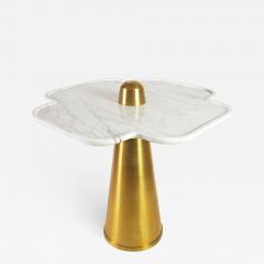 Aur lia Bire BLOSSOM Carrare Marble brushed brass side table - 2213584