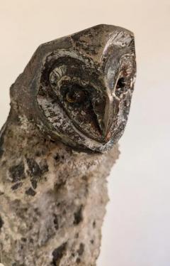 Aurelio Teno Aurelio Teno 1927 2013 Owl shaped sculpture natural stone and Bronze - 3870304