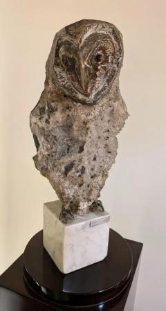 Aurelio Teno Aurelio Teno 1927 2013 Owl shaped sculpture natural stone and Bronze - 3870309