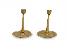 Austrian Art Nouveau Bronze Lily Candlesticks - 4669624