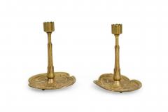 Austrian Art Nouveau Bronze Lily Candlesticks - 4669626