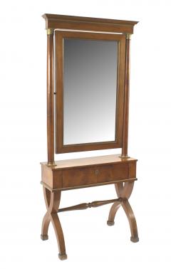 Austrian Biedermeier Cheval Mirror on Stand with Drawer - 744245