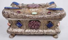 Austrian Biedermeier Jeweled Silver Gilt Casket with Cameos 1846 - 3770210