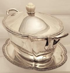 Austrian Continental Silver Tureen Covered Dish With Matching Tray - 3247141