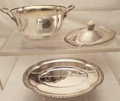 Austrian Continental Silver Tureen Covered Dish With Matching Tray - 3247142