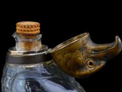 Austrian Eagle Cut Crystal Glass Figural Decanter - 4096560