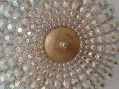 Austrian Mid Century Modern Cut Glass Flush Mount Fixture - 1860981