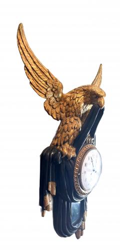 Austrian Neoclassical Giltwood And Green Painted Wall Clock - 4507099