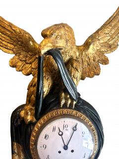 Austrian Neoclassical Giltwood And Green Painted Wall Clock - 4507111