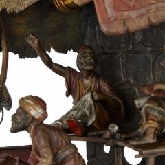 Austrian Orientalist cold painted bronze lamp of a shoe cobbler - 3268949