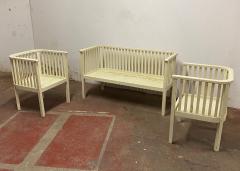 Austrian early 20 th century white painted garden set in vintage condition - 1950792