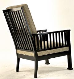 Austrian secession blackened wood pair of refined lounge chair - 1519852