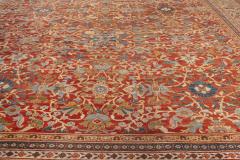 Authentic 1900s Large Persian Sultanabad Red Handmade Wool Rug Size Adjusted  - 2443689
