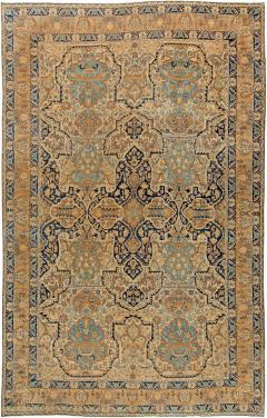 Authentic 1900s Persian Kirman Botanic Handmade Wool Carpet - 2447756