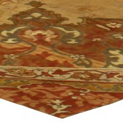 Authentic 1900s Turkish Oushak Beige Brown Handmade Wool Rug - 2451101
