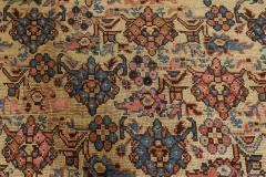 Authentic 1900s Turkish Oushak Botanic Blue Beige Pink Handmade Wool Carpet - 2450425