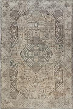 Authentic 19th Century Beige Persian Tabriz Rug - 2465015