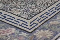 Authentic 19th Century Chinese Blue and Purple Handwoven Wool Carpet - 2460923
