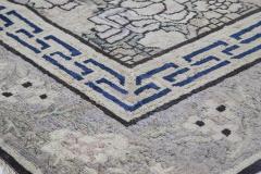 Authentic 19th Century Chinese Blue and Purple Handwoven Wool Carpet - 2460925