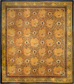 Authentic 19th Century Chinese Yellow Handmade Wool Rug - 2457323