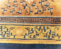 Authentic 19th Century Chinese Yellow Handmade Wool Rug - 2457324