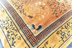 Authentic 19th Century Chinese Yellow Handmade Wool Rug - 2457325