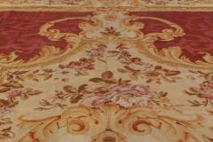 Authentic 19th Century Floral French Aubusson Beige Black Brown Gold Pink Rug - 2457386