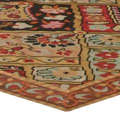 Authentic 19th Century French Aubusson Botanic Colorful Handmade Wool Rug - 2461134