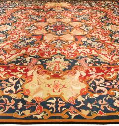 Authentic 19th Century French Aubusson Red Handmade Wool Rug - 2457424