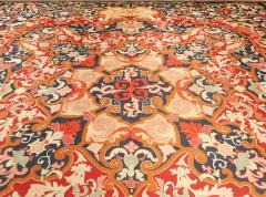 Authentic 19th Century French Aubusson Red Handmade Wool Rug - 2457425