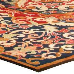 Authentic 19th Century French Aubusson Red Handmade Wool Rug - 2457427