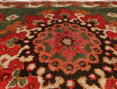 Authentic 19th Century French Green Red fragment Rug - 2457430
